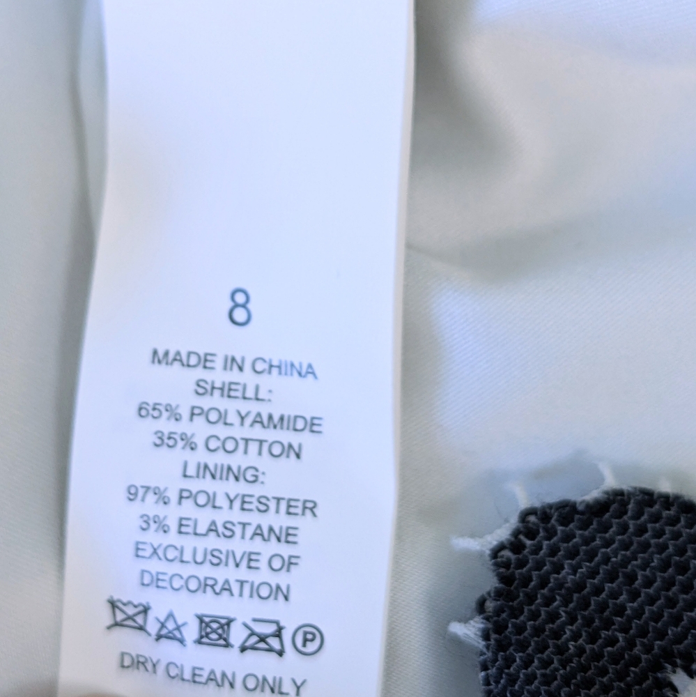 KATE SPADE RETRO Black and White WOVEN Mini Dress SIZE 8 - Picture 8 of 8